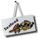 Seafood for sale sign